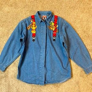 Vintage 90s Winnie the Pooh denim shirt/jacket